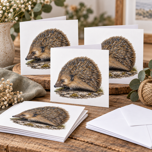 Hedgehog Cards, pack of 10 cards 6x6